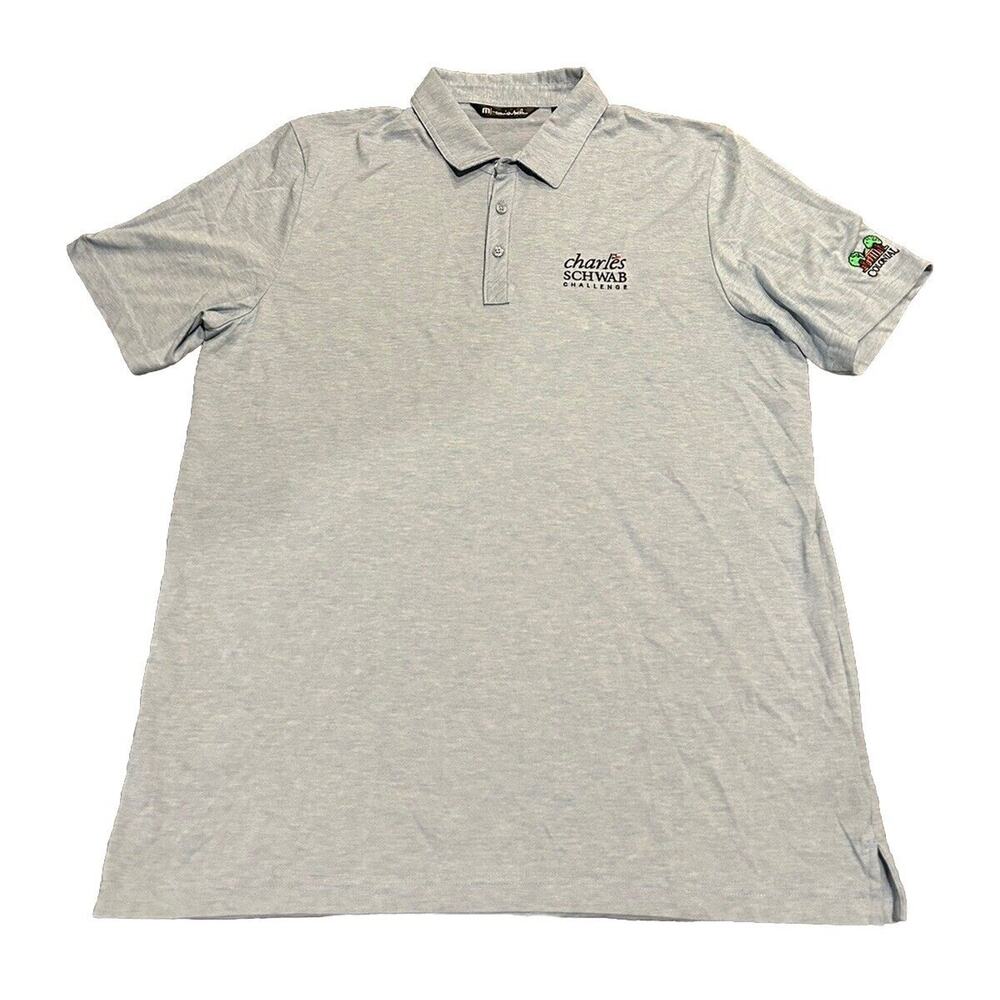 Travis Matthew Polo Golf Shirt Performance Size XL‎ Navy Blue (Company Logos)